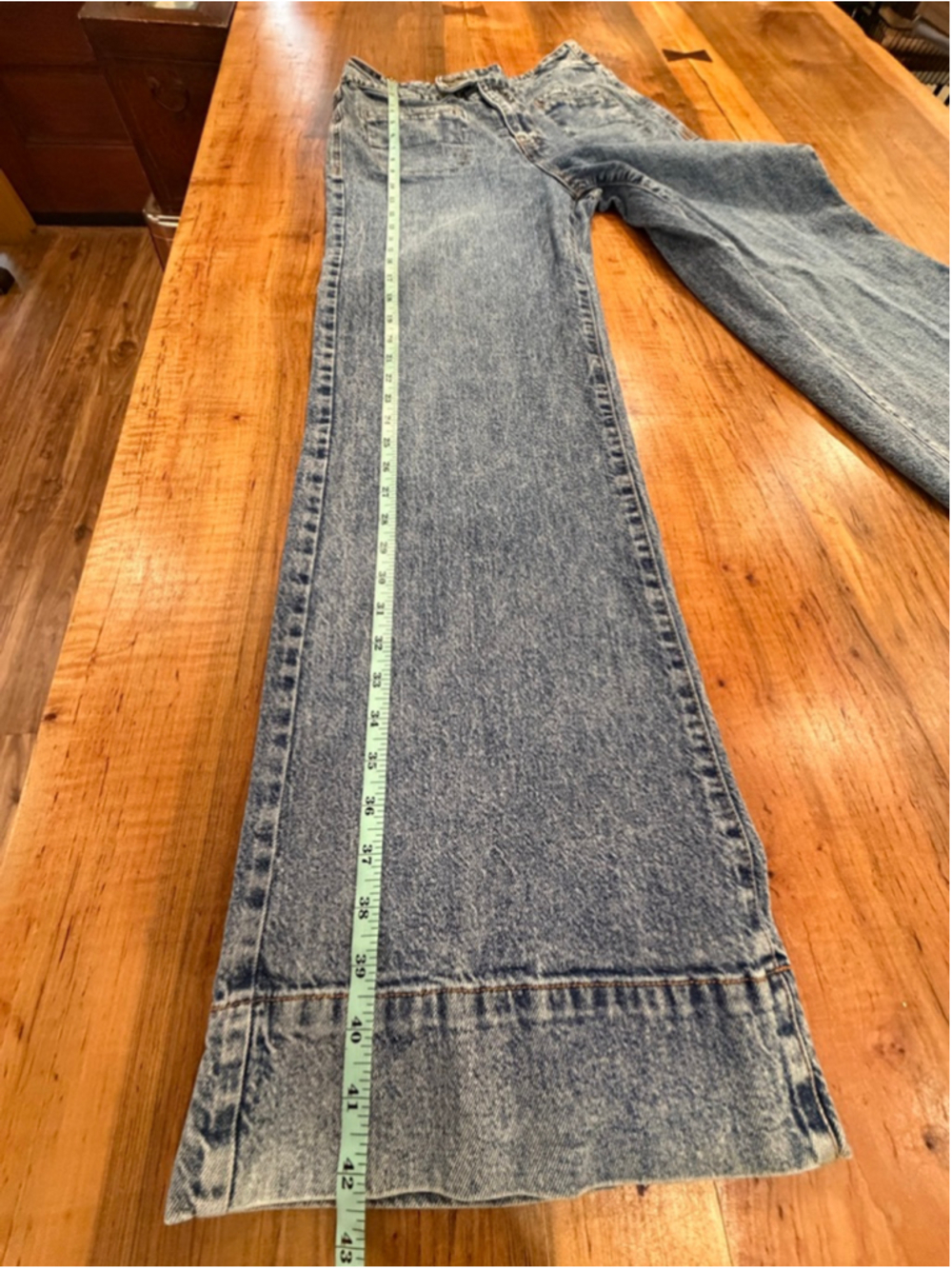 Habitual Wide Leg Denim Jeans High Rise Trouser Cargo Pockets Medium Wash 6/28 - Picture 11 of 13